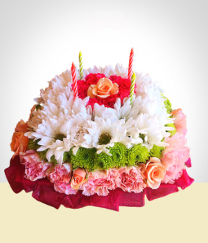 Flores :  - Torta de Cumpleaos Floral