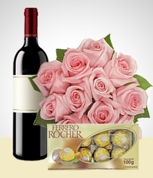 Bouquets - Combo Vino y Romance
